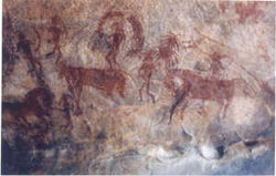 A rock painting at Bhimbetka, India, a World heritage site